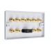 7.1 Slimline Surround Sound Speaker Wall Plate with Gold Binding Posts + 1 x RCA Socket + 1 x HDMI. NO SOLDERING REQUIRED