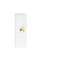 White Architrave 1 x RCA Phono Audio Surround Sound Wall Face Plate - Rear Solder tab Connections