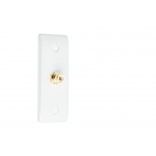 White Architrave 1 x RCA Phono Audio Surround Sound Wall Face Plate - Rear Solder tab Connections