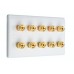 White Slimline 5.0 - 10 Binding Post Speaker Wall Plate - 10 Terminals - Rear Solder tab Connections