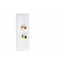 Slim Line - Architrave - 2 x RCA Phono Audio Wall Plate - White - 2 Terminals - No Soldering Required