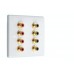 Slim Line White - 8 x RCA Phono Audio Wall Plate - 8 Terminals - No Soldering Required
