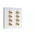 SlimLine White 4.0 - 8 Binding Post Speaker Wall Plate - 8 Terminals - No Soldering Required