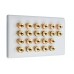 SlimLine White 11.0 2 Gang - 22 Binding Post Speaker Wall Plate - 22 Terminals - No Soldering Required