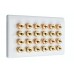 SlimLine White 12.0 2 Gang - 24 Binding Post Speaker Wall Plate - 24 Terminals - No Soldering Required