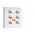 White 3.1 Slim Line One Gang Speaker Wall Plate 6 Terminals + RCA Phono Socket - No Soldering Required