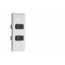 Slimline - Architrave - White - HDMI x 2 AV Audio Wall Face Plate - Female to Female 