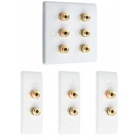 Complete Dolby 3.0 Surround Sound Speaker Wall Plate Kit - Slimline - No Soldering Required