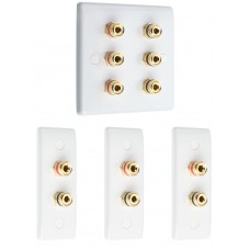 Complete Dolby 3.0 Surround Sound Speaker Wall Plate Kit - Slimline - No Soldering Required