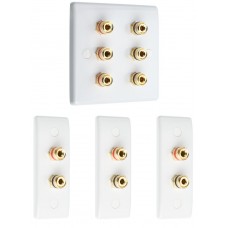 Complete Dolby 3.0 Surround Sound Speaker Wall Plate Kit - Slimline - No Soldering Required