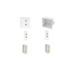 Complete Dolby 2.0 Surround Sound Slimline Speaker Wall Plate Kit + flush dry lining back boxes - No Soldering Required