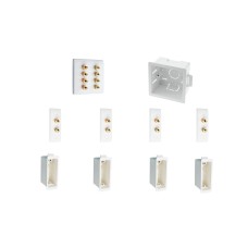 Complete Dolby 4.0 Surround Sound Slimline Speaker Wall Plate Kit + flush dry lining back boxes - No Soldering Required