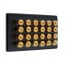 Matt Black Slimline 12.0 - 24 Binding Post Speaker Wall Plate - 24 Terminals - Rear Solder tab Connections