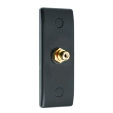 Slim Line - Architrave - 1 x RCA Phono Audio Wall Plate - Matt Black - 1 Terminal - No Soldering Required