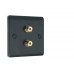SlimLine Matt Black 2  Binding Post Speaker Wall Plate - 2 Terminals - No Soldering Required