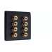 SlimLine Matt Black 8 Binding Post Speaker Wall Plate - 8 Terminals - No Soldering Required