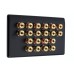 SlimLine Matt Black 20 Binding Post Speaker Wall Plate - 20 Terminals - No Soldering Required