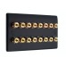 SlimLine Matt Black 16 Binding Post Speaker Wall Plate - 16 Terminals - No Soldering Required