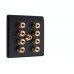 Matt Black 4.1 Slim Line One Gang Speaker Wall Plate 8 Terminals + RCA Phono Socket - No Soldering Required