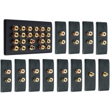 Matt Black 10.2 Surround Sound Audio AV Speaker Wall Face Plate Kit - NON SOLDER