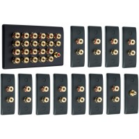 Matt Black 11.1 Surround Sound Audio AV Speaker Wall Face Plate Kit - NON SOLDER