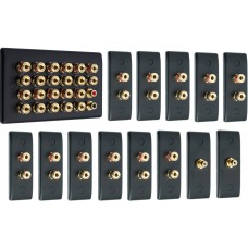 Matt Black 11.2 Surround Sound Audio AV Speaker Wall Face Plate Kit - NON SOLDER