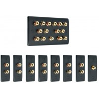 Matt Black 7.1 Surround Sound Audio AV Speaker Wall Face Plate Kit - NON SOLDER