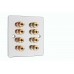 Chrome Polished Flat plate 4.0 1 gang - 8 Binding Post Speaker Wall Plate - 8 Terminals - No Soldering Required