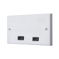 HDMI 90' x 2 AV Audio Wall Face Plate - White Female to Female 