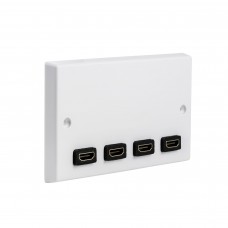 HDMI 90' x 4 AV Audio Wall Face Plate - White Female to Female 