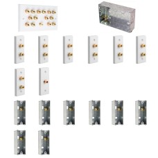 Complete Dolby 7.1 Surround Sound Speaker Architrave Wall Plate Kit including 47mm deep flush metal back boxes - No Soldering Required