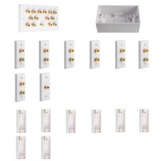 Complete Dolby 7.1 Surround Sound Speaker Architrave Wall Plate Kit including plastic surface mount back boxes - No Soldering Required