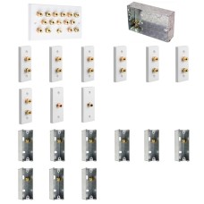 Complete Dolby 7.2 Surround Sound Speaker Architrave Wall Plate Kit including 47mm deep flush metal back boxes - No Soldering Required