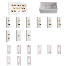 Complete Dolby 7.2 Surround Sound Speaker Architrave Wall Plate Kit including plastic surface mount back boxes - No Soldering Required