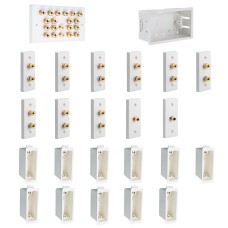 Complete Dolby 9.2 Surround Sound Speaker Architrave Wall Plate Kit including flush dry lining backing boxes - No Soldering Required