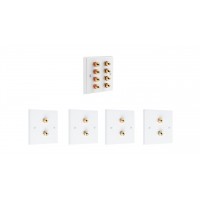 Complete Dolby 4.0 Surround Sound Speaker Wall Plate Kit - No Soldering Required