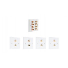 Complete Dolby 4.0 Surround Sound Speaker Wall Plate Kit - No Soldering Required