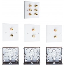 Complete Dolby 3.0 Surround Sound Speaker Wall Plate Kit - No Soldering Required