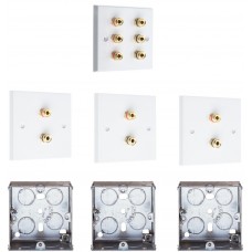 Complete Dolby 3.0 Surround Sound Speaker Wall Plate Kit - No Soldering Required