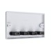 HDMI x 4 AV Audio Wall Face Plate - White Female to Female 