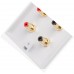 Architrave - square edge - 3 x RCA's - Red, Blue, Green - Phono Audio Wall Plate - White - 3 Terminals - No Soldering Required