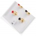 Architrave - square edge - 2 x RCA Phono Audio Wall Plate - White - 2 Terminals - No Soldering Required