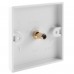 Architrave - square edge - 1 x BLACK RCA Phono Audio Wall Plate - White - 1 Terminal - No Soldering Required
