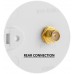 White Satellite F-type Slimline Wall Plate 1 x Gold plated post - No Soldering Required