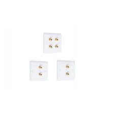 Complete Dolby 2.0 Surround Sound Speaker Wall Plate Kit - Slimline - No Soldering Required