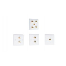 Complete Dolby 2.1 Surround Sound Speaker Wall Plate Kit - Slimline - No Soldering Required