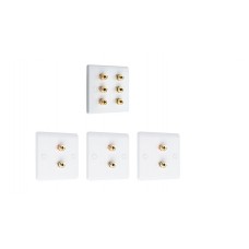 Complete Dolby 3.0 Surround Sound Speaker Wall Plate Kit - Slimline - No Soldering Required