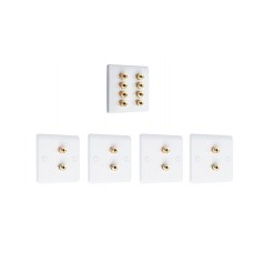 Complete Dolby 4.0 Surround Sound Speaker Wall Plate Kit - Slimline - No Soldering Required