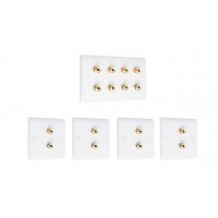 Complete Dolby 4.0 Surround Sound Speaker Wall Plate Kit - Slimline - No Soldering Required