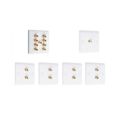 Complete Dolby 4.1 Surround Sound Speaker Wall Plate Kit - Slimline - No Soldering Required